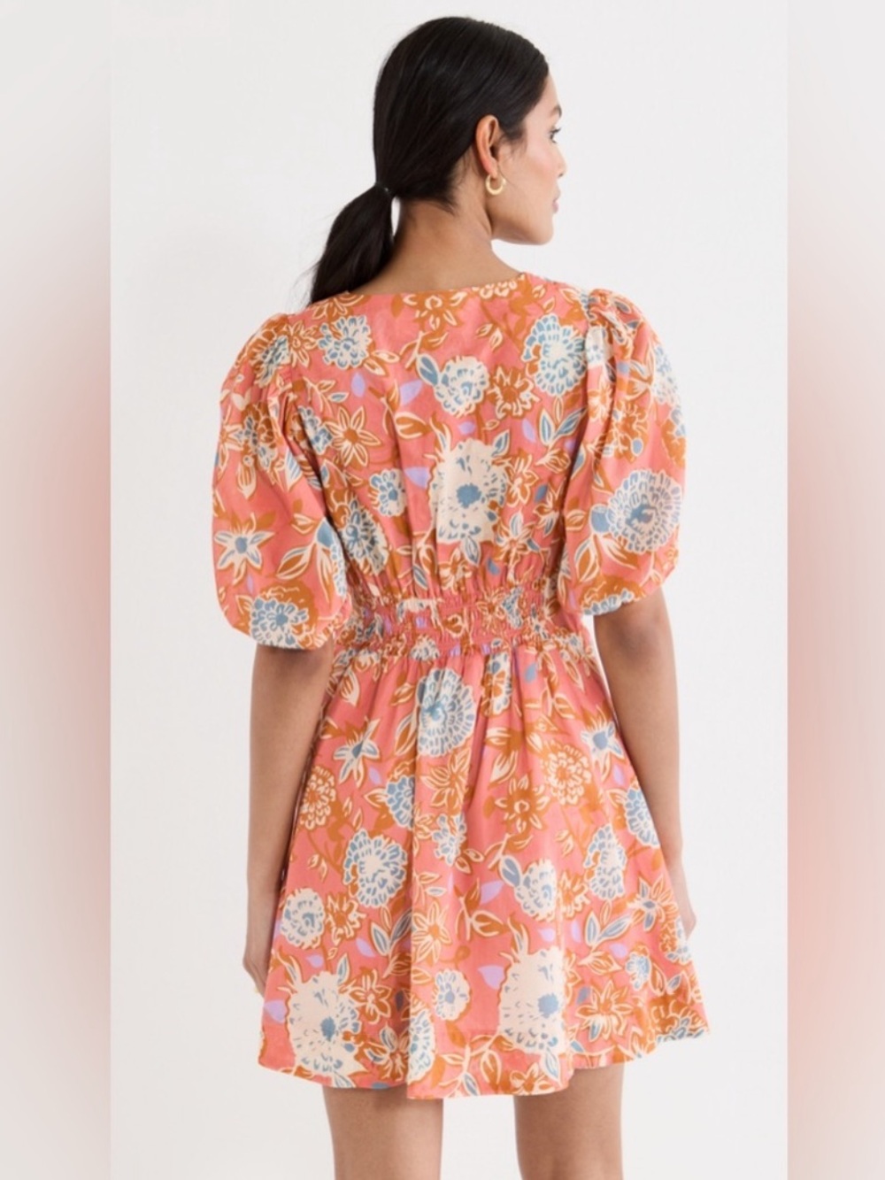 NWT TROVATA Gia Mini Dress
in Spiced Dahlia Pink Floral Puff Sleeve - Picture 5 of 7